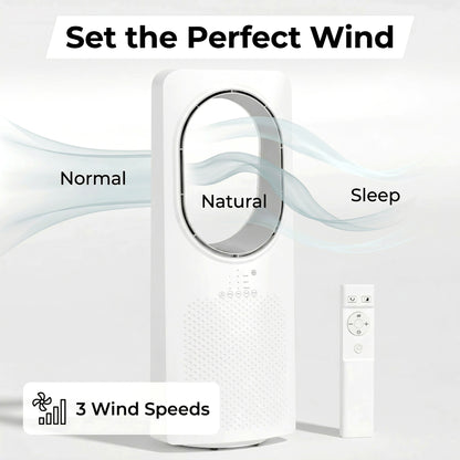 Tower Fan | 36dB Sleep Mode | 45° Oscillation | 3 Speeds & Modes | 15hr Timer | Remote | White