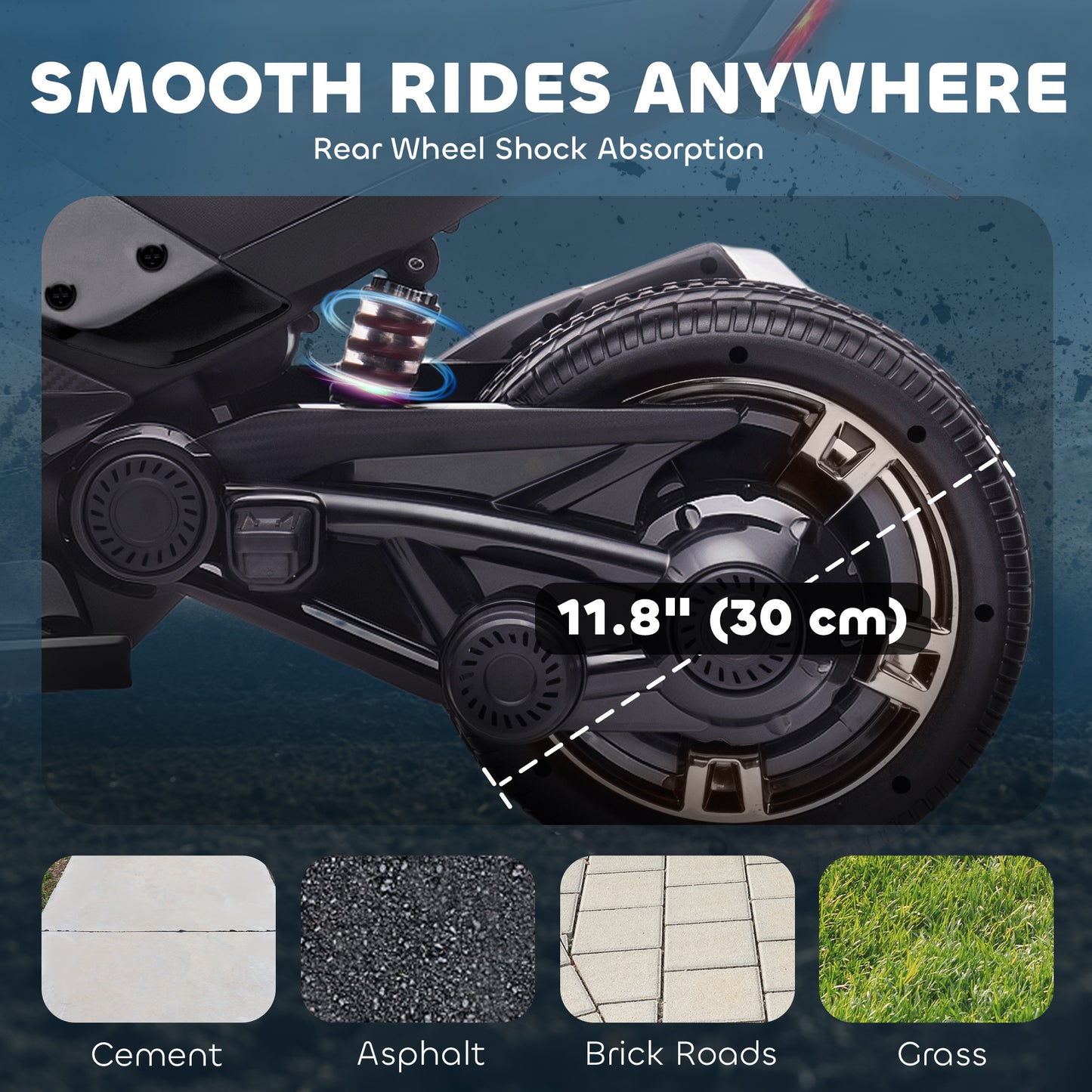 12V Kids Electric Ride On Car with 3 Wheeler, MP3 Player, Horn, 2 Speeds, LED Lights for Boys & Girls Ages 3-8