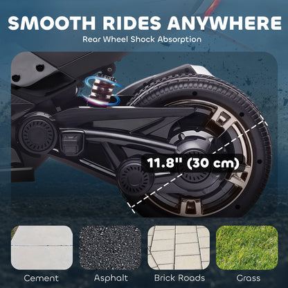 12V Kids Electric Ride On Car with 3 Wheeler, MP3 Player, Horn, 2 Speeds, LED Lights for Boys & Girls Ages 3-8