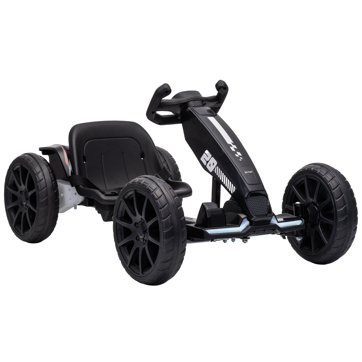 12V Electric Go Kart for Kids | Dual 35W Motors | Soft-Start | 4-Position Adjustable Length 83–98cm | Sliding Seat | LED Lights | EVA Wheels | 50 Min | 1.5–4km/h | 25kg | Age 3–6 | Green