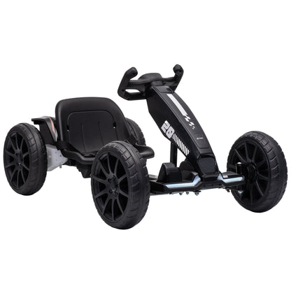 12V Electric Go Kart for Kids | Dual 35W Motors | Soft-Start | 4-Position Adjustable Length 83–98cm | Sliding Seat | LED Lights | EVA Wheels | 50 Min | 1.5–4km/h | 25kg | Age 3–6 | Green