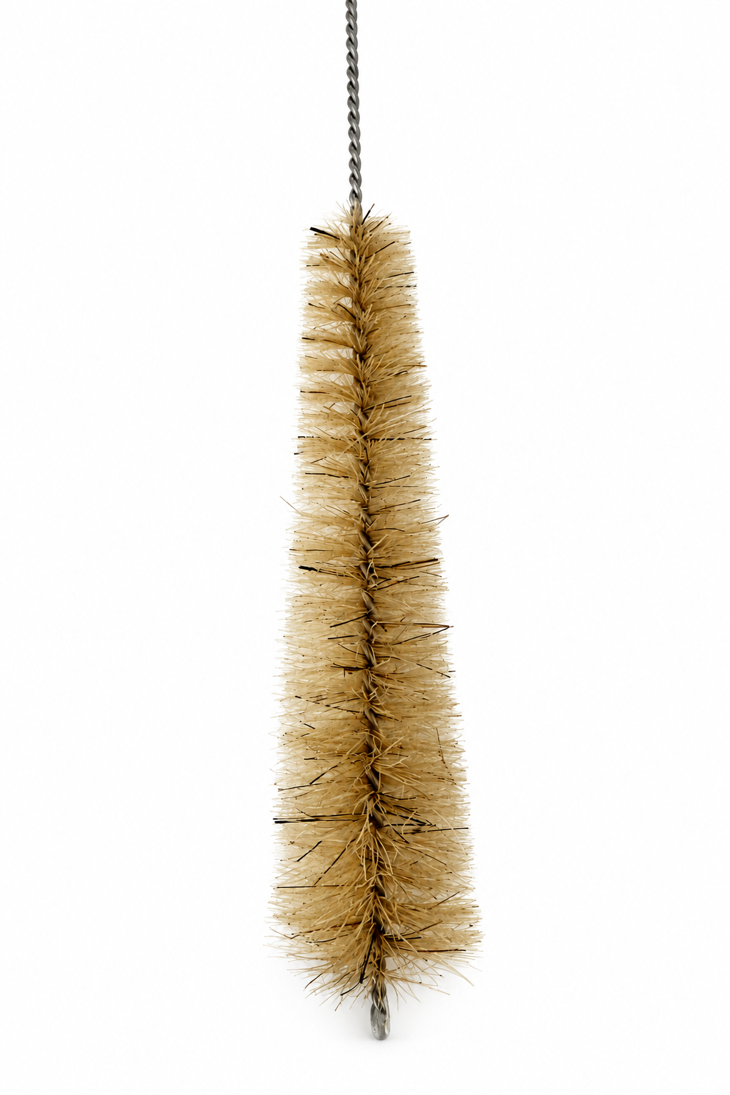 Hanging brush set on a clean white studio background