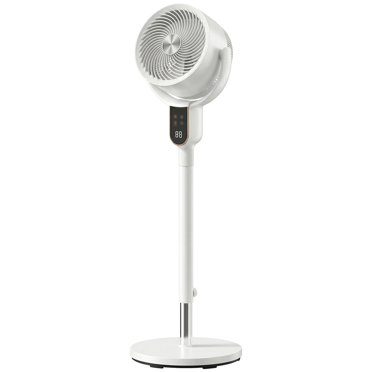 Pedestal Standing Fan | Turbo Mode | 20dB Sleep Mode | 8 Speeds | 16m³/min Airflow | 90° Oscillation | Aromatherapy Pad | Detachable Washable Grill | 5m Remote | 12H Timer | 50W | 83-107cm | White