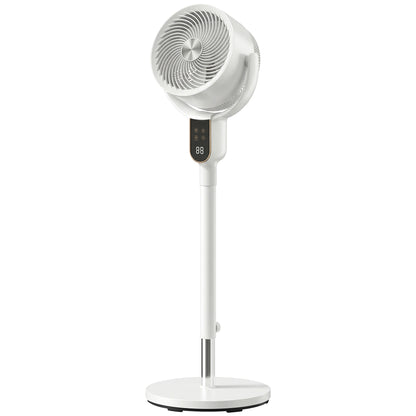 Pedestal Standing Fan | Turbo Mode | 20dB Sleep Mode | 8 Speeds | 16m³/min Airflow | 90° Oscillation | Aromatherapy Pad | Detachable Washable Grill | 5m Remote | 12H Timer | 50W | 83-107cm | White