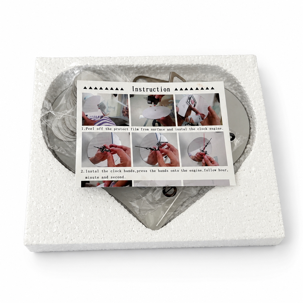 Heart clock in protective packaging