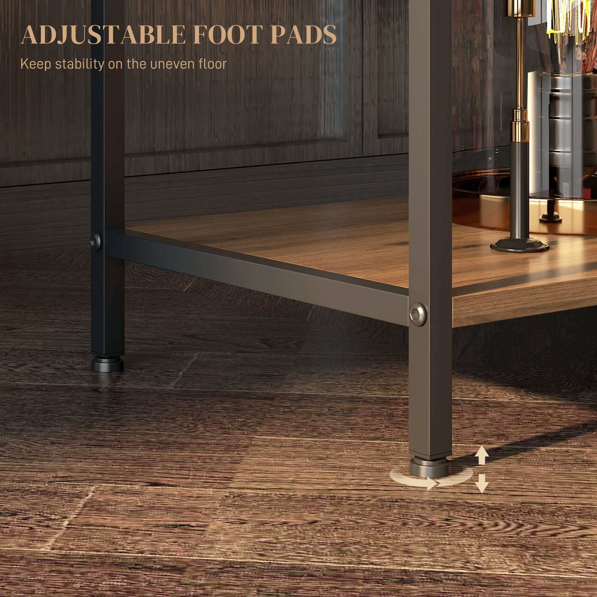 Retro Style  Seven-Shelf Industrial Display Shelf, with Drawers - Brown/Black