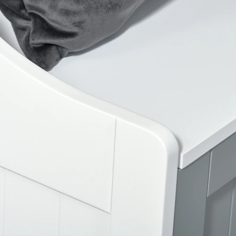 Kleankin Bathroom Laundry Cabinet Bin Free Standing Towel Storage Chest with Raised back and Shaker Style Door