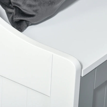 Kleankin Bathroom Laundry Cabinet Bin Free Standing Towel Storage Chest with Raised back and Shaker Style Door