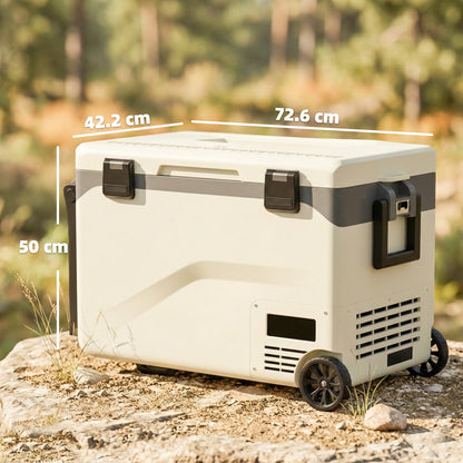 Outsunny 42.5L Compressor Car Fridge Freezer – -20°C to 20°C, Bluetooth App Control, Battery Protection, Wheels & Pull Rod, For Camping & Travel