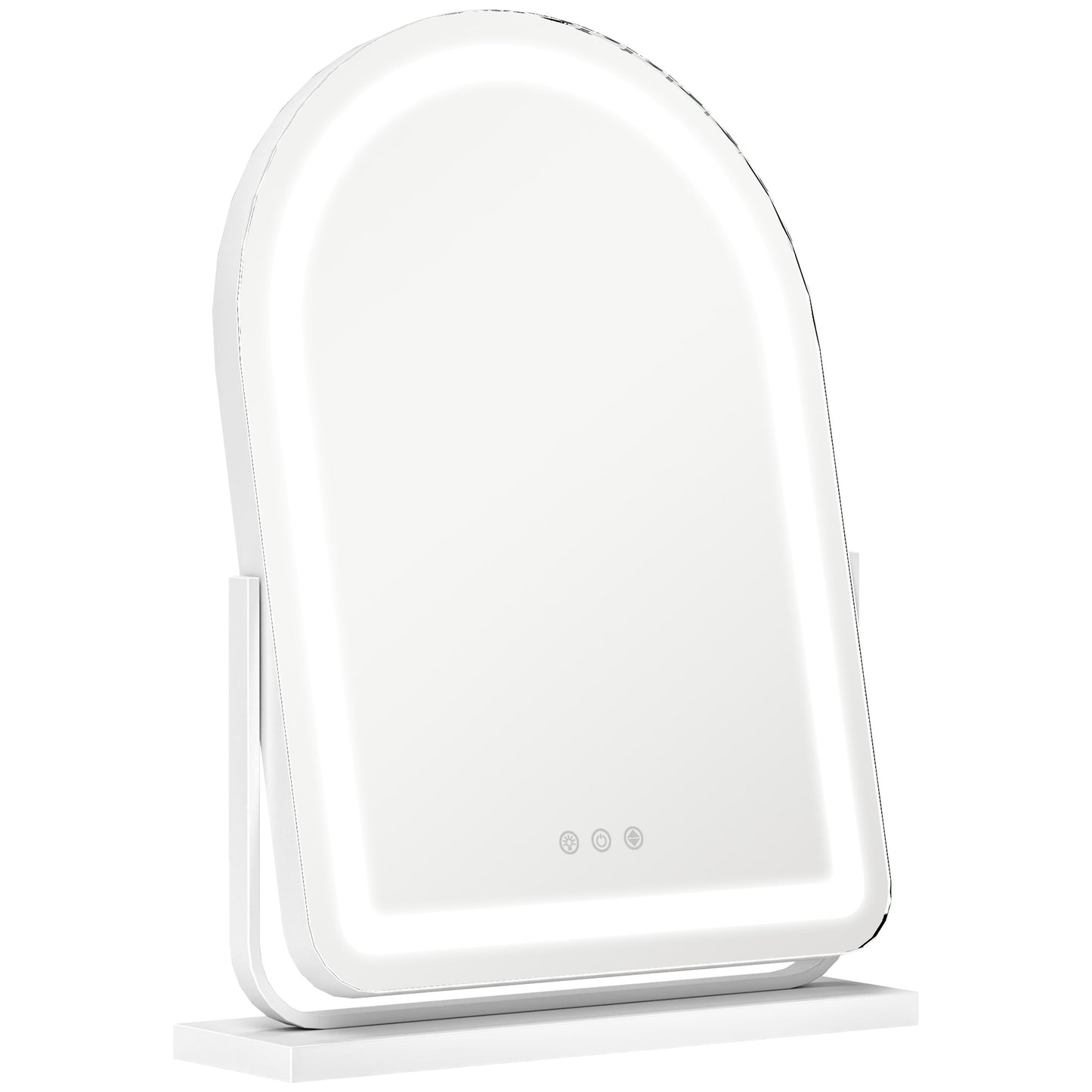 LED Vanity Mirror with Lights, 43 x 59cm Lighted Makeup Mirror with 3 Colour, 360° Rotation, Touch Screen, White