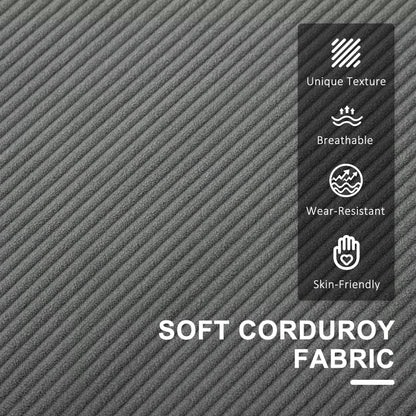 Small Two-Seater Corduroy Sofa - Grey