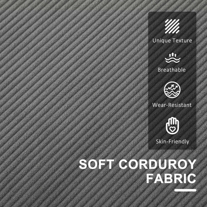 Small Two-Seater Corduroy Sofa - Grey