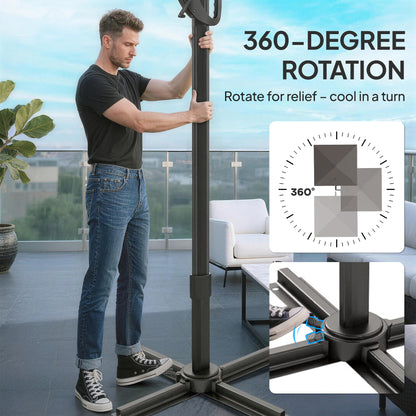 3 x 3m Cantilever Garden Parasol | Solar LED Lights | UPF50+ | 360° Rotation | Dark Grey