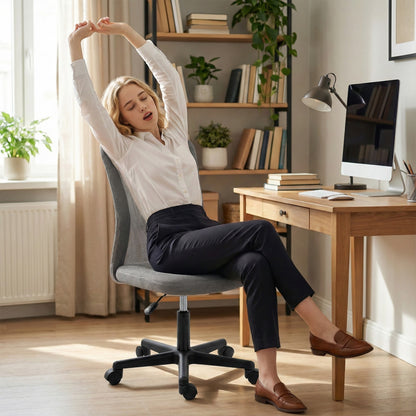 Vinsetto Computer Desk Chair, Mesh Office Chair with Adjustable Height and Swivel Wheels, Armless Study Chair