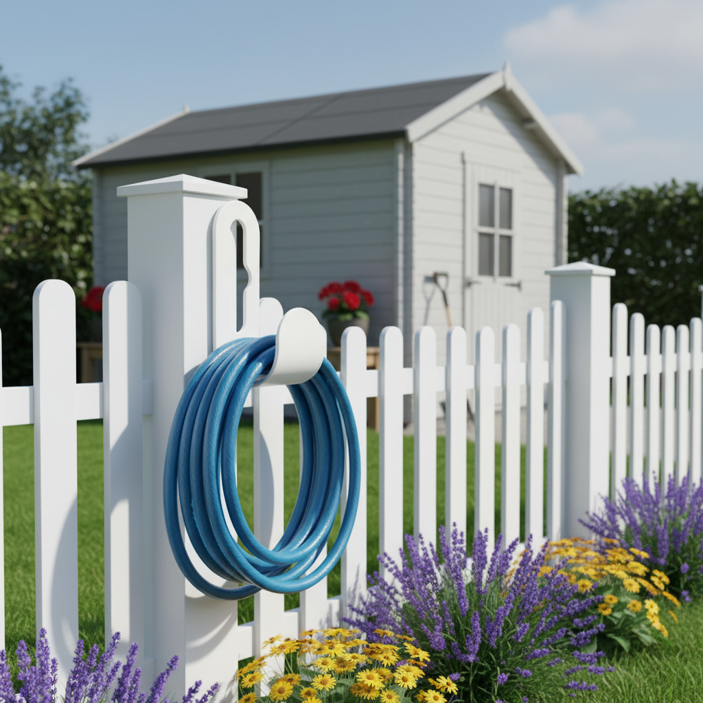 Hose Holder - White Fence