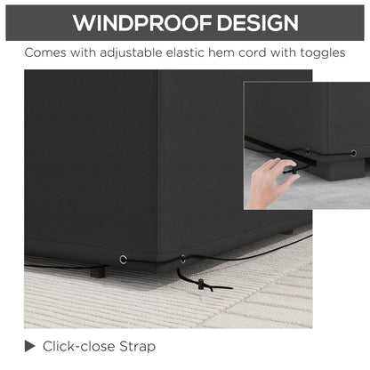 600D Oxford Table Set Cover Outdoor Garden Rattan Furniture Protection Cover Protector Waterproof Anti-UV, 245 x 165 x 66 cm Black / Dark Grey