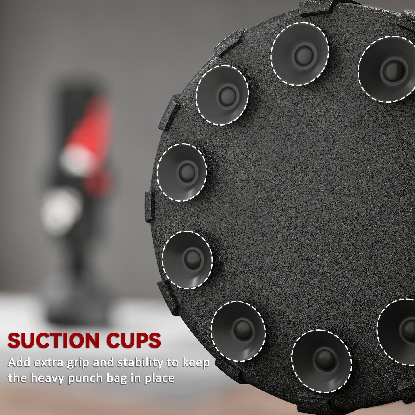Freestanding Punching Bag with Adjustable Strike Pad | Fillable Base | Height 65–175cm | Boxing Wraps Included | Black