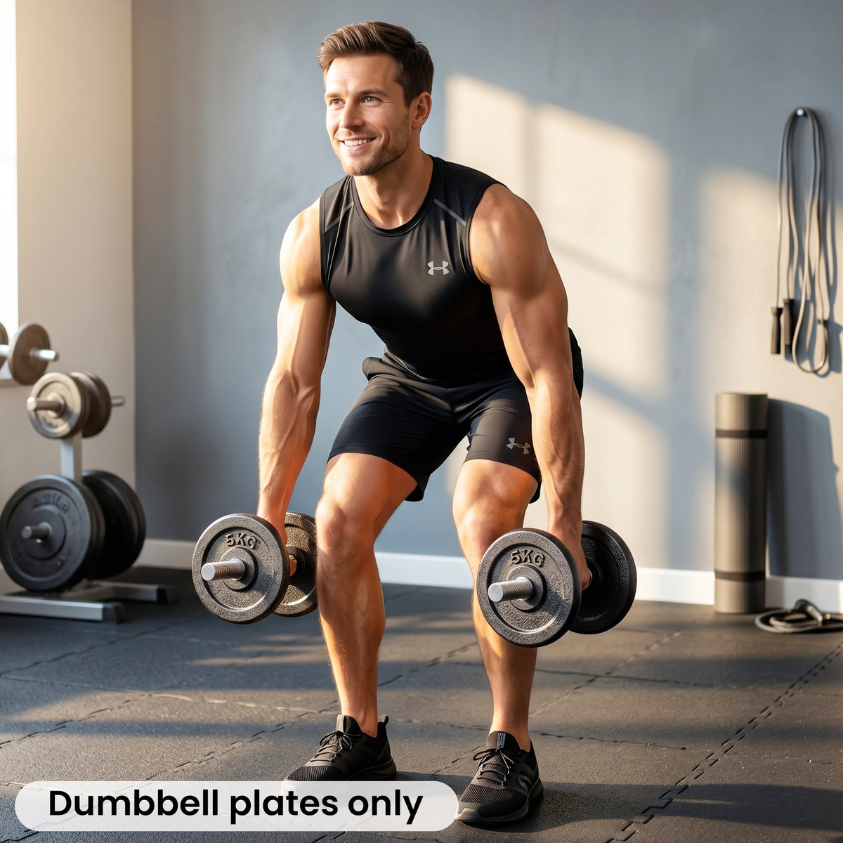 Metal Weight Plates Set | 4 x 5 kg or 4 x 2.5 kg Options | 1 Inch Standard Fit | Rust-Resistant Finish | Dumbbell & Barbell Compatible | Grey