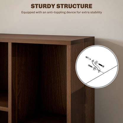 Seven-Cube Bookcase  - Walnut Wood Effect