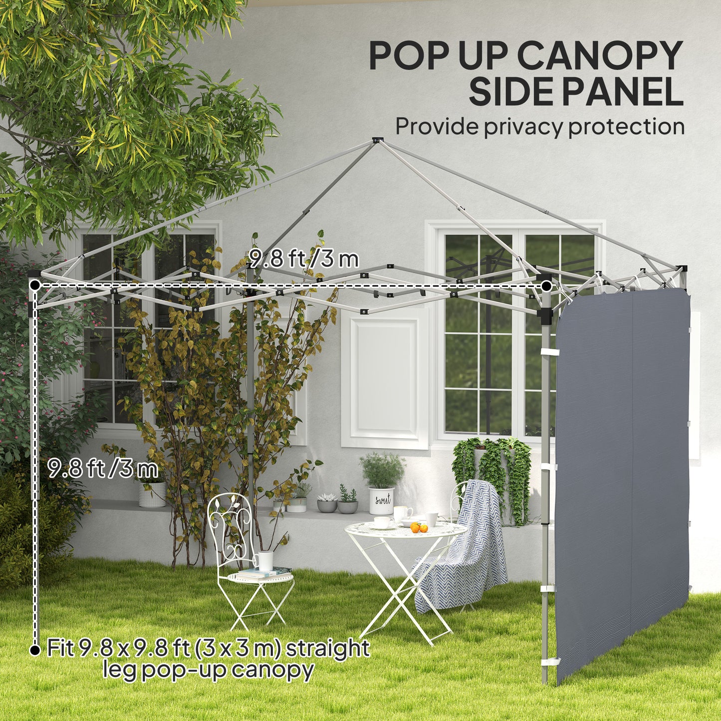 Outsunny 195 x 295cm Replacement Gazebo Sidewall - Grey / Green / Black / Beige