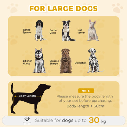 Dog Crate Furniture Side Table | Double Doors | Arched Wood-Grain Design | Large Dogs up to 30kg | 100 x 60 x 69cm | White