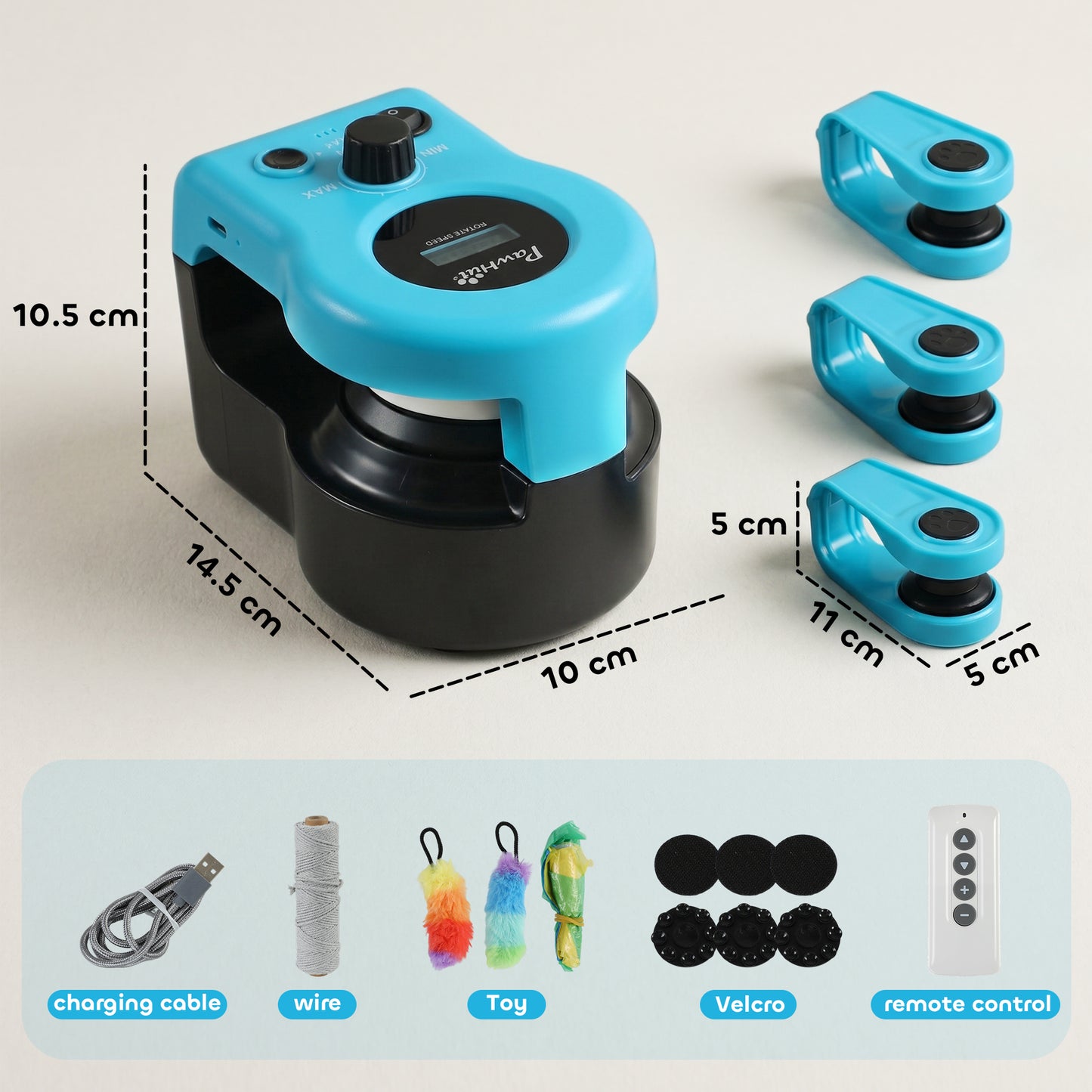 Remote Control Interactive Cat Toy | DIY Track | Adjustable Speed | Mouse Sound | USB-C | Black