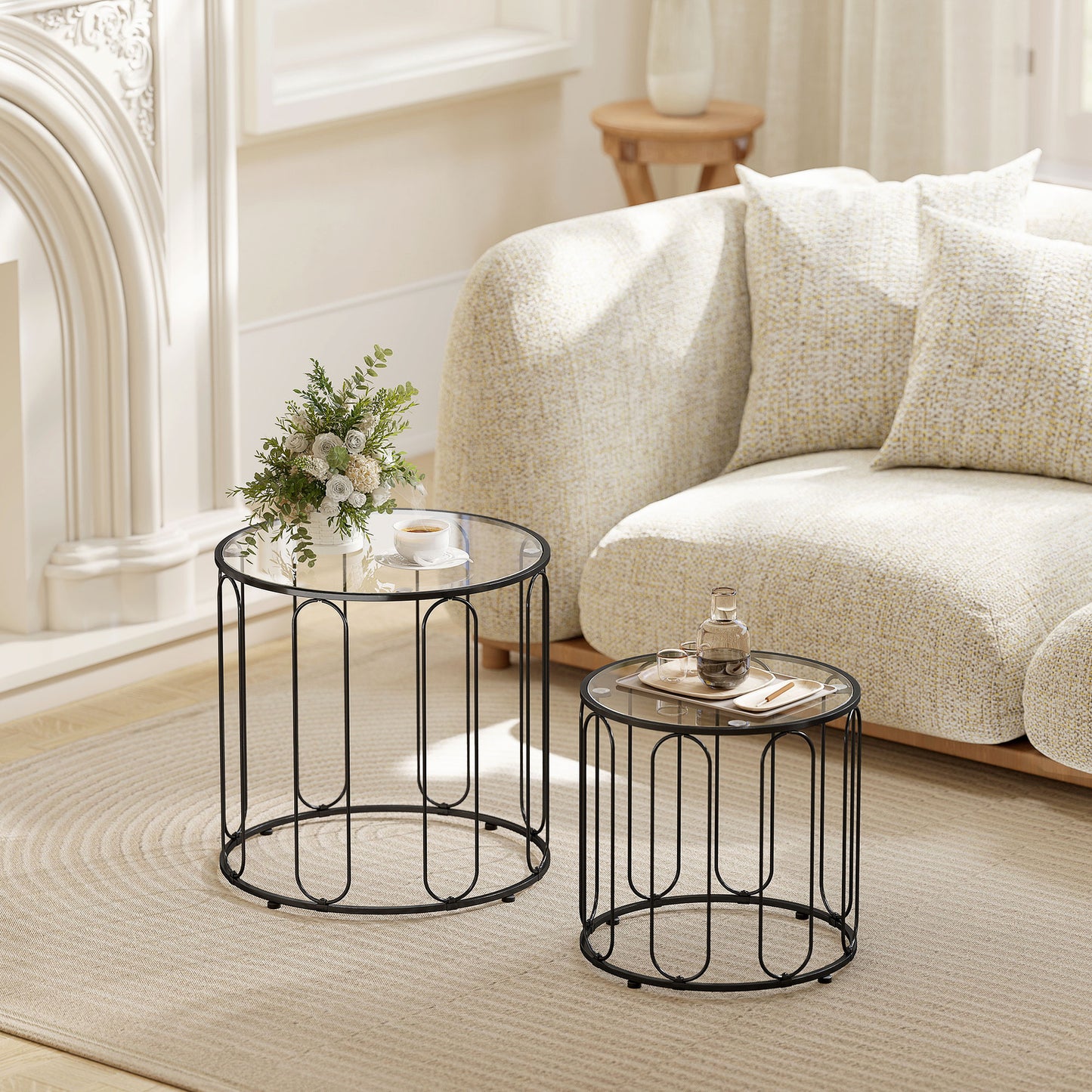 Elliptical Cut-Out Nesting Tables - Black