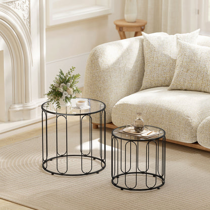 Elliptical Cut-Out Nesting Tables - Black