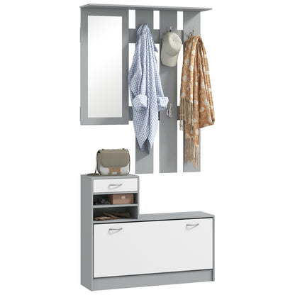 Three-in-One Hallway Storage Set - Grey/White