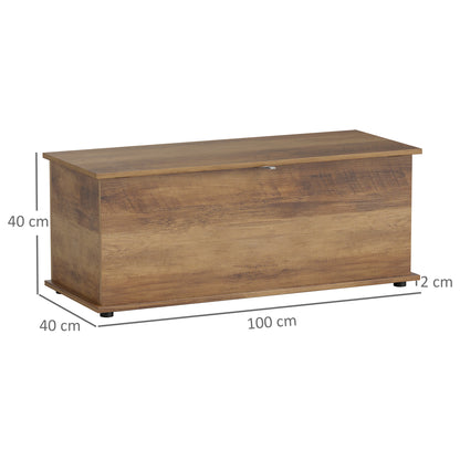 113L Storage Chest, Storage Box with Flip-Top Lid and 2 Safety Hinges, Storage Trunk for Living Room, Entryway, 100 x 40 x 40 cm