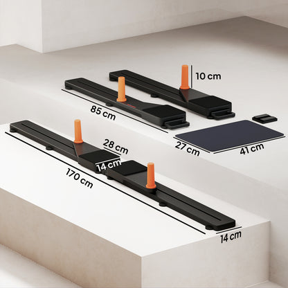 Push Up Board Set of 2, Portable Press Up Board with Dual Glide Rails, Knee Pad, Pushup Stand Pilates Reformer Machine for Home Gym, Multifunctional Workout Equipment