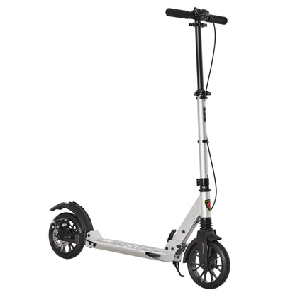 Adult Teens Kick Scooter Foldable Height Adjustable Aluminum Ride On Toy for 14+ with Rear Wheel & Hand Brake, Shock Mitigation System - Black