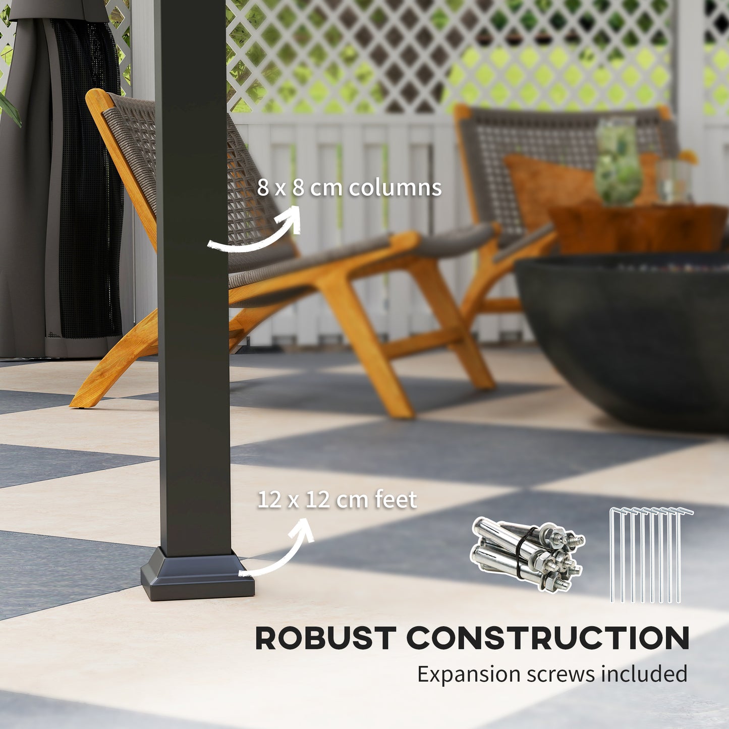 3 x 4m Hardtop Gazebo with Galvanised Steel Roof and Water Gutter, Waterproof Permanent Pavilion Garden Gazebo W/ Curtains for Patio, Deck