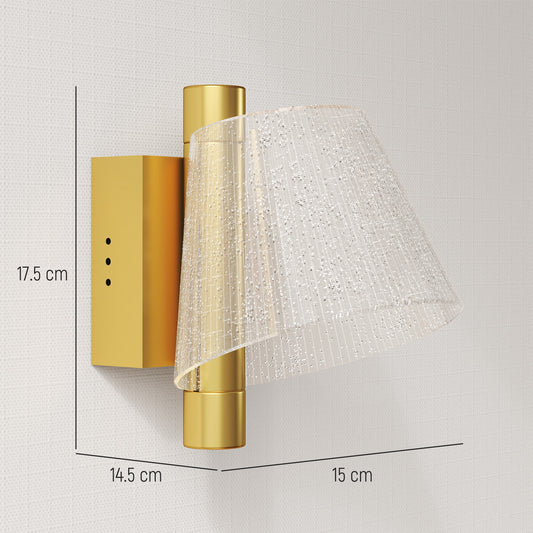 Led Wall Lamp 2 Pack, 5W Modern Indoor Starry Wall Light, Colour Temperature Adjustable for Bedroom, Living Room, Hallway, Stairs, Gold Tone
