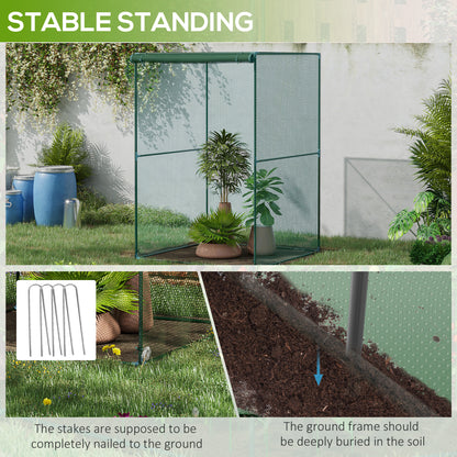 Outsunny Fruit Cage Bird Netting, Vegetable Plant Protection Tent with Zipped Door, Anti Bird, Insects, Small Animals, 1.2 x 1.2 x 1.8m, Dark Green