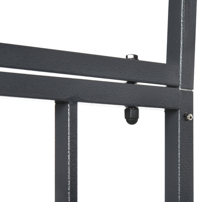 Outdoor Garden Arch with Double Gates, Metal Garden Arbor for Climbing Plants, Roses, Vines, Wedding Arch for Outdoor, 114L x 50W x 206H cm