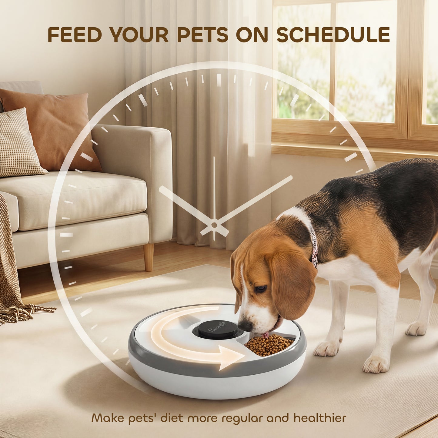 Automatic Cat Feeder | 6-Meal Programmable Timer | Ice Pack | Wet & Dry Food | LED Screen | Grey
