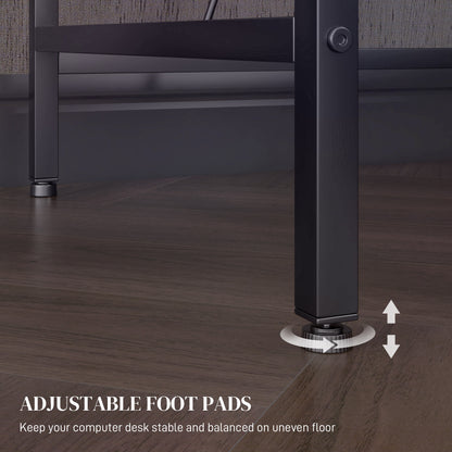 Reversible 'L' LED Light Gaming/Work Desk - Black