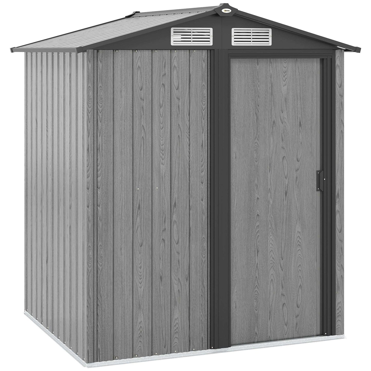Outsunny 5ft x 4.3ft Outdoor Garden Storage Shed - Grey Wood Effect