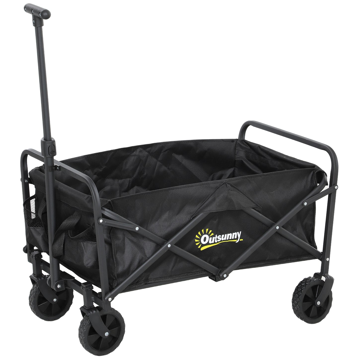 62L Festival Trolley on Wheels, Garden Folding Trolley Cart, 120kg Heavy Duty Collapsible Folding Wagon with Carrying Bag for Beach, Camping,