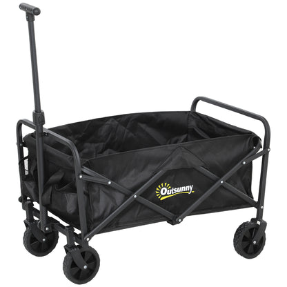 62L Festival Trolley on Wheels, Garden Folding Trolley Cart, 120kg Heavy Duty Collapsible Folding Wagon with Carrying Bag for Beach, Camping,