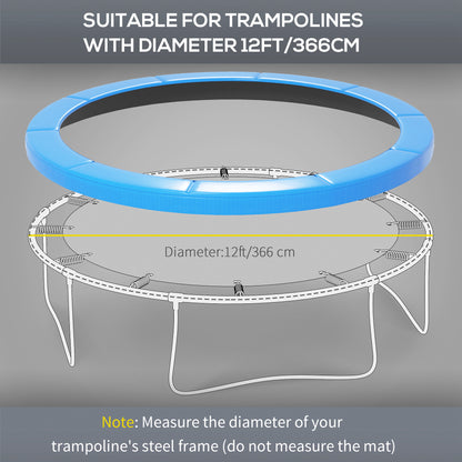 12ft Trampoline Accessories Safety Pad Φ366cm Replacement Surround Padding Thick Foam Pads Light Blue