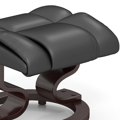 Massage Recliner Chair with Footstool, Upholstered Reclining Armchair with Adjustable Backrest, Steel Frame and Wood Base, Swivel Chair