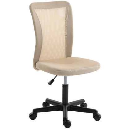 Vinsetto Computer Desk Chair, Mesh Office Chair with Adjustable Height and Swivel Wheels, Armless Study Chair