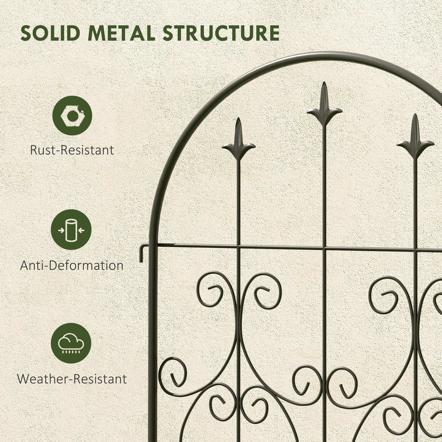 Set of 2 Metal Garden Trellis, Decorative Trellis Panels for Climbing Outdoor Plants, Vegetables, Vines, Flowers, 150 x 50 cm, Scrollwork
