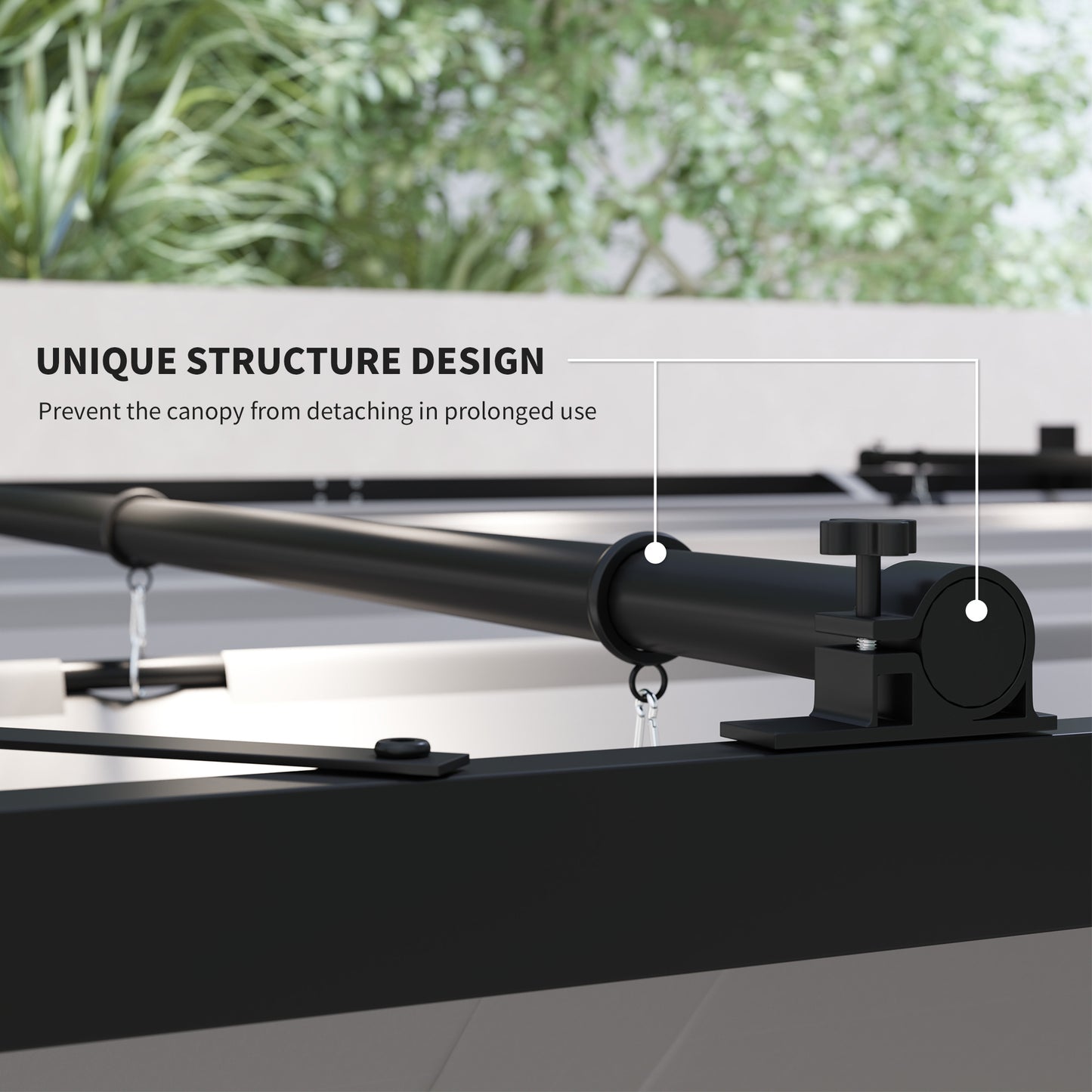 Outsunny 3 x 3(m) Garden Pergola W/ Retractable Roof and Magnetic Fixture, Outdoor Pergola Kit Sun Canopy, UPF30+, 80mm , Grey