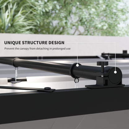 Outsunny 3 x 3(m) Garden Pergola W/ Retractable Roof and Magnetic Fixture, Outdoor Pergola Kit Sun Canopy, UPF30+, 80mm , Grey