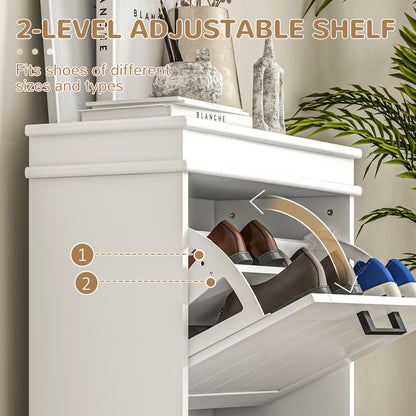 Two-Drawer Minimalistic Shoe Storage Cabinet Cupboard Organiser Holder Rack, for 10 Shoes