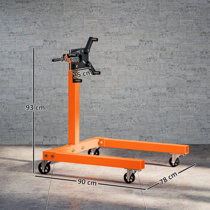 Engine Stand, 570 kg Rotating Engine Stand W/ 360 Degree Adjustable Head, 4 Mounting Arms, Heavy Duty, Universal Wheels for Garage Workshop Auto Repair