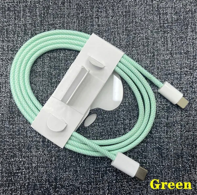 USB-C to Lightning Fast Charge Cable 1.5m | PD 20W | Nylon Braided | iPhone iPad iMac MacBook | 5 Colours